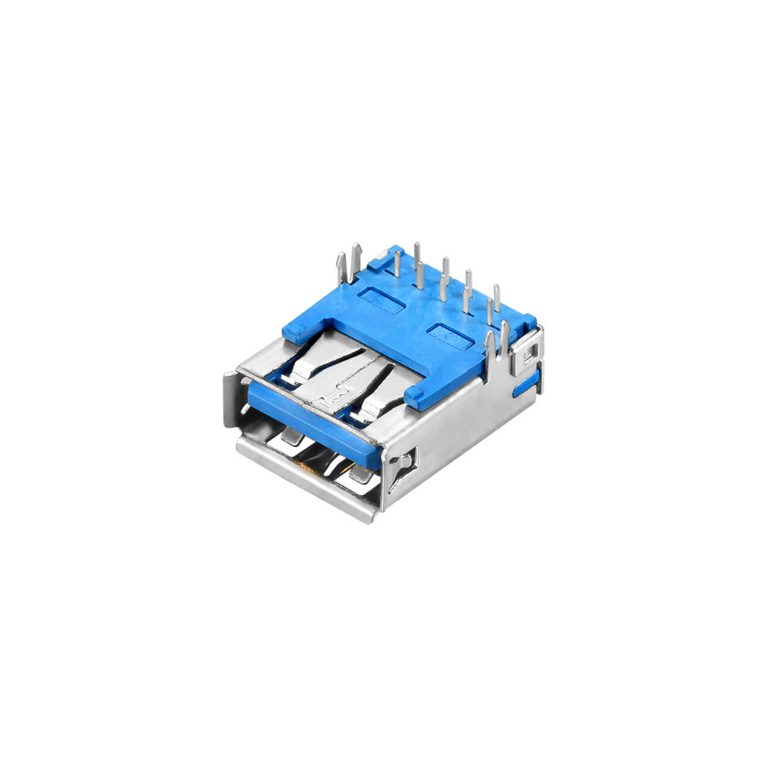 USB 3.0  , AType,Female,Right Angle Type°  DIP, Harpoon foot，No piping, I/O connector