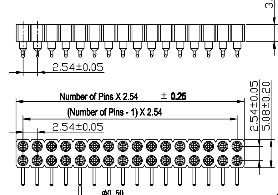 PH1.778mm-L ICsingle row  socket H=3.0 Dual row  90° type connector