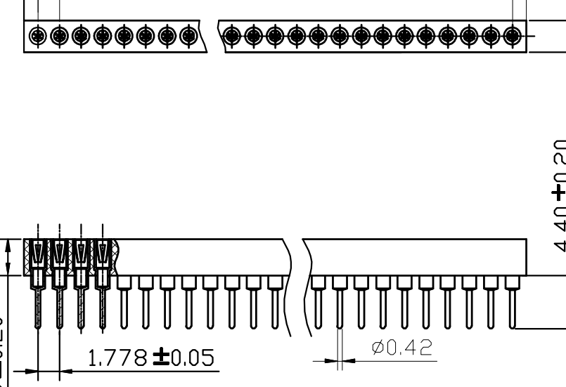 PH1.778mm-L IC Socket H=3.0 Single row Straight Type